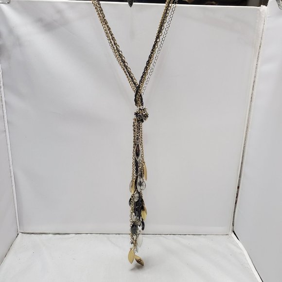 A/X Rare Tri Colored Dangle Tassel Armani Exchange Necklace - Picture 1 of 13